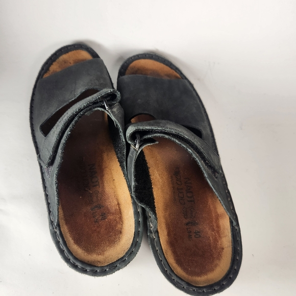 NAOT Women's Sandal 9 EU 40 Black Leather Comfort Casual Slip On Open Toe Shoe - Picture 9 of 10